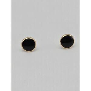 Kabana 14K Gold & Black Onyx Stud Earrings – Hallmarked KBN